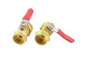 1 2 Male to 1 2 Male Plastic Coated Lever Handle Pneumatic Ball Valve 2 Pcs
