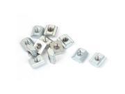 M5 20 Series Metal T slot Slide In T Nut Silver Tone 12pcs