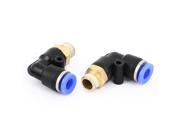 2pcs 6mm Hole Dia 1 8 PT Thread Push In Connector Tube Pneumatic Quick Fittings