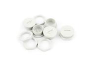 M25 x 1.5cm Plastic Round Head Pipe Plug Adapter White 5Pcs