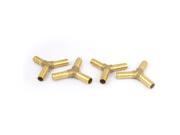 4 Pcs Brass Y Shape 3 Ways Hose Barb Fitting Adapter Coupler Connector 8mm Dia