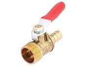 3 8BSP Male Thread 8mm Inner Dia Water Oil Gas Ball Valve Connector Gold Tone