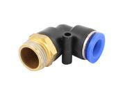 Pneumatic Male Elbow Connector Tube OD 15 32 X NPT 1 2 Air Push In Fitting Black