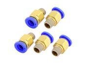 5pcs 10mm 1 8BSP Thread 8mm OD Push in Pipe Straight Pneumatic Quick Coupler