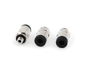 M5 Male Thread to 4mm Hole Air Pneumatic Gas Line Quick Connector Fitting 3pcs