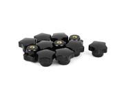 Unique Bargains M6 x 30mm Female Thread Plastic Star Head Clamping Knob Jig Black 11pcs