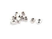 M8 Female Thread Metal T Slot Hammer Head Drop in Nut Silver Tone 10pcs