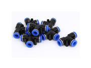 8pcs 8mm to 8mm Connector Air Pneumatic T Style Quick Joint Fittings Black Blue