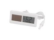 LCD Display Waterproof Solar Power Digital Thermometer C F Black