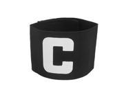 Letter C Printed Stretchy Football Soccer Sports Captain Armband Sleeve Black