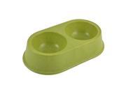 Round Shape Pet Cat Dog Doggy Puppy Food Water Feed Feeder Bowl Dish Basin Green