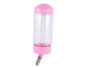 Unique Bargains Pink Clear Plastic Wall Hanging Pet Dog Drinking Water Bottle Feeder 300ml