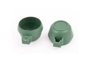 Unique Bargains Hamster Parrot Birds Cage Water Food Feeder Cup Bowl 36mm x 30mm Green 2PCS
