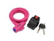 Unique Bargains Durable 45.7 Steel Cable Bicycle Motorcycle Security Safeguard Lock w Mounted Bracket