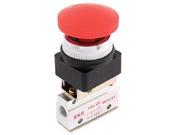 Unique Bargains MOV 03A Self Locking Red Button 2 Position 3 Way Air Mechanical Valve