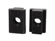 22mm x 16mm x 12mm M8 Tapped Black Carbon Steel T Slot Nuts 2 Pcs