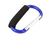 14cm Blue D Shape Shopping Bag Hook Clip Carabiner Cords Carrier w Handle Grip
