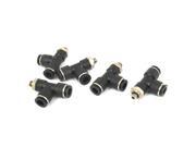 1 4 Tube 6mm Male Thread Dia 3 Ways Pneumatic Quick Connecting Fittings 5pcs