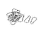 50mm Long Spring Loaded Gate Carabiner Snap Hook 5mm Thickness 10pcs
