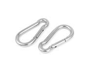 8mm Thickness Stainless Steel Spring Loaded Locking Carabiner Snap Hook 2pcs