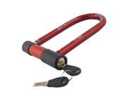 Durable U Shaped Plastic Coated Bicycle Motorcycle Security Safeguard Lock w 2 keys