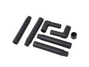 7 in 1 Black Plastic Elbow Straight Pipe Raining Plugs Extension Tubes Connector