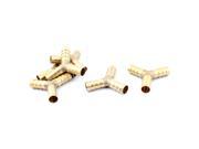Y Shaped 3 Ways 10mm Dia Air Hose Barb Coupler Fitting Connector Gold Tone 6pcs