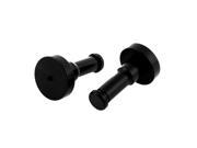 Unique Bargains 2pcs Utility Aluminum Wall Mount House Hooks for Coats Clothes Black