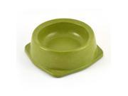 Unique Bargains Round Shaped Pet Cat Dog Doggy Food Water Feeder Bowl Dish 300ml Capacity Green