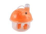 Plastic Mushroom Design Pet Hamster Animal Cage House Habitat Orange Clear