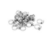 10 16mm Fuel Line Hose Clip Stainless Steel Clamps Silver Tone 20 Pcs