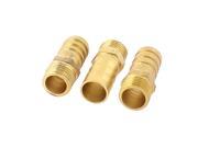1 4BSP Male Thread Fuel Pneumatic Water Pipe Hose Barb Coupler Connector 3pcs