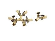 Brass Three Way 10mm Outlet Y Shaped Gas Hose Barb Control Valve 4pcs