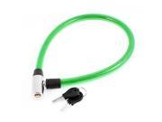 Unique Bargains Durable 25.6 Plastic Coated Cable Bike Bicycle Security Safeguard Lock w 2 keys Green