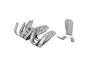 Unique Bargains 10pcs Double Prong Stainless Steel Door Wall Hooks for Coats Bags
