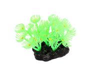 Aquarium Fish Tank Soft Silicone Artificial Anemone Coral Plant Ornament Green