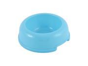 Plastic Round Shaped Pet Dog Chihuahua Food Water Drinking Feeder Bowl Dish Blue