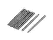 4mm Round Shank 2.7mm T10 Tip Magnetic Torx Screwdriver Bit Gray 10pcs