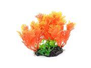 Unique Bargains Orange Aquarium Fish Tank Decor Ornament Plastic Artificial Fake Water Plant