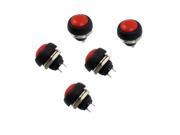 5 x Momentary 1 NO Red Round Cap Push Button Switch 11.5mm AC 250V 1.5A