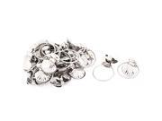 24pcs 35mm Dia. Stainless Steel Window Curtain Clip Hook Drapery Wire Rod Rings