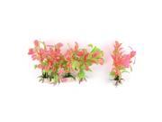 Aquarium Fish Tank Plastic Leaf Water Grass Plants Decoration Green Pink 5PCS