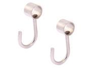 2pcs Wardrobe Bathroom 16mm Dia Rod Towel Clothes Coat Hanging Hooks