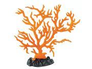 Aquarium Orange Silicone Sea Anemone Artificial Coral Ornament 15cm High