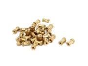 M3x8mmx5mm Female Threaded Brass Knurled Insert Embedded Nuts Gold Tone 30pcs