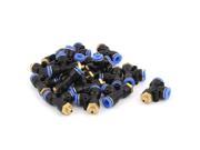 Unique Bargains 18 Pcs Air 5mm Male Thread 6mm One Touch Push In T Shape Joint Quick Fittings