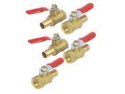 Unique Bargains 1 4BSP Threaded to 10mm Hose Barb Rotary Lever Handle Full Port Ball Valve 5pcs