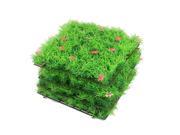 4Pcs 9.8 Height Green Plastic Aquascaping Square Landscape Lawns w Flowers