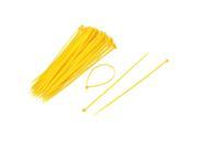 3mm Width Cable Self Locking Wire Wrap Zip Ties Strap Yellow 100 Pcs