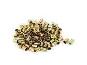 M8 Flat Head Rivet Nut Rivnut Insert Nutsert Gold Tone 100pcs